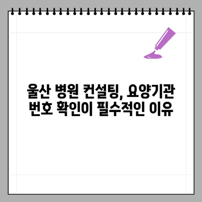 울산 병원 컨설팅, 요양기관 번호 확인의 중요성 강조 | 컨설팅, 요양기관, 필수 정보