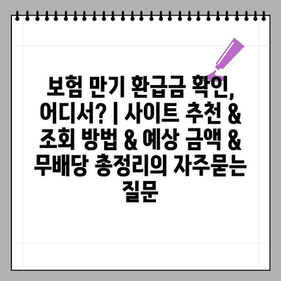 보험 만기 환급금 확인, 어디서? | 사이트 추천 & 조회 방법 & 예상 금액 & 무배당 총정리