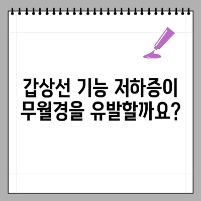갑상선 기능 저하증과 무월경| 원인과 관리 방법 | 갑상선, 무월경, 여성 건강, 호르몬, 치료