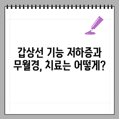 갑상선 기능 저하증과 무월경| 원인과 관리 방법 | 갑상선, 무월경, 여성 건강, 호르몬, 치료