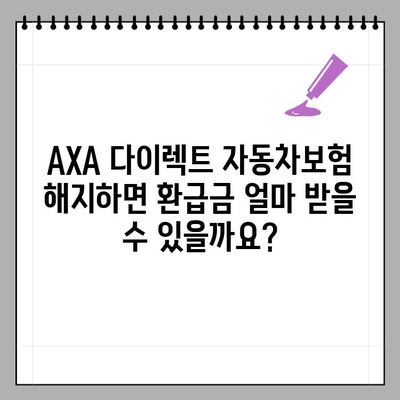 AXA 다이렉트 자동차보험 해지, 환급금까지 완벽하게 알아보기 | 해지방법, 환급금 조회, 악사 손해보험