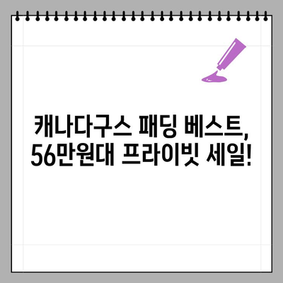 가볍고 포근한 캐나다구스 패딩 베스트, 56만원대 프라이빗 세일 놓치지 마세요! | 캐나다구스, 패딩 베스트, 프라이빗 세일, 겨울 아우터