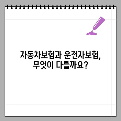 자동차보험 vs 운전자보험| 5가지 차이점 완벽 정리 | 보험 가입 전 필독!