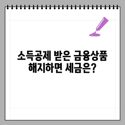 소득공제 금융상품 중도해지, 추징세액 계산 및 환급 방법 | 소득공제, 금융상품, 중도해지, 세금