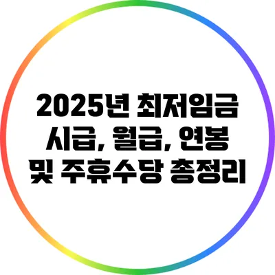 2025년 최저임금: 시급, 월급, 연봉 및 주휴수당 총정리