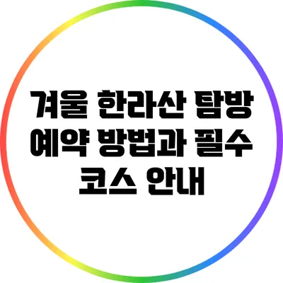겨울 한라산 탐방: 예약 방법과 필수 코스 안내
