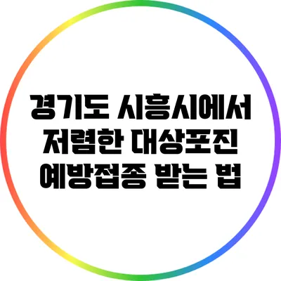 경기도 시흥시에서 저렴한 대상포진 예방접종 받는 법