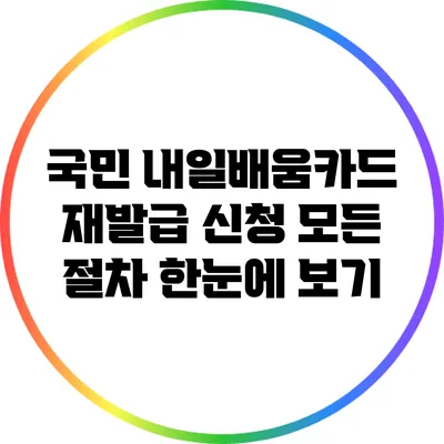 국민 내일배움카드 재발급 신청: 모든 절차 한눈에 보기