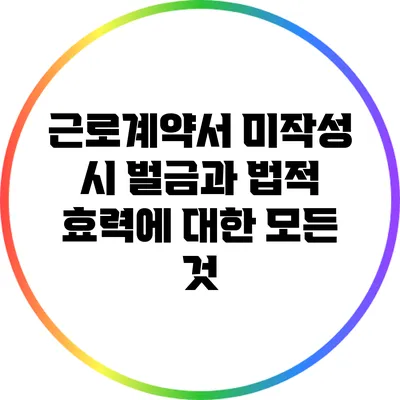 근로계약서 미작성 시 벌금과 법적 효력에 대한 모든 것