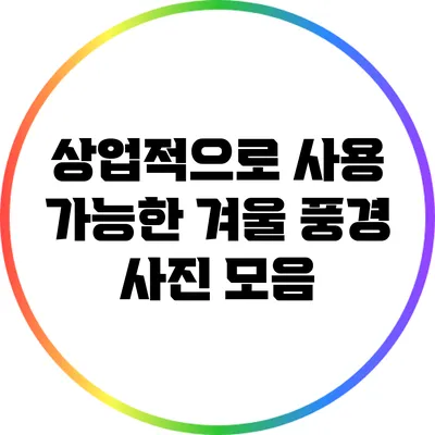 상업적으로 사용 가능한 겨울 풍경 사진 모음