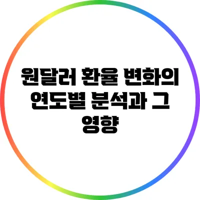 원달러 환율 변화의 연도별 분석과 그 영향