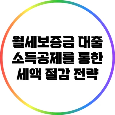 월세보증금 대출 소득공제를 통한 세액 절감 전략