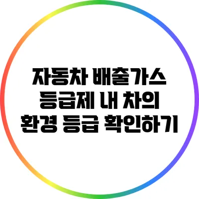 자동차 배출가스 등급제: 내 차의 환경 등급 확인하기