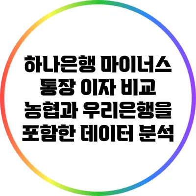하나은행 마이너스 통장 이자 비교: 농협과 우리은행을 포함한 데이터 분석