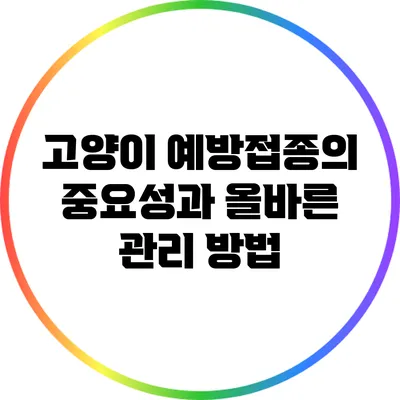 고양이 예방접종의 중요성과 올바른 관리 방법