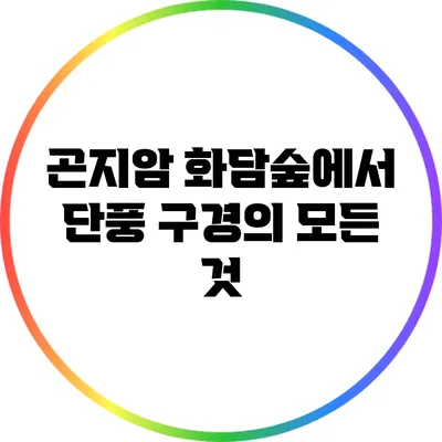 곤지암 화담숲에서 단풍 구경의 모든 것