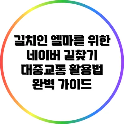 길치인 엘마를 위한 네이버 길찾기 대중교통 활용법 완벽 가이드