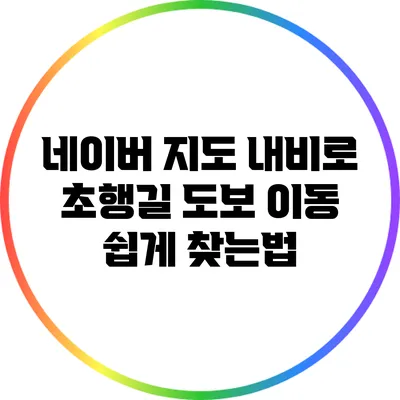 네이버 지도 내비로 초행길 도보 이동 쉽게 찾는법