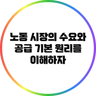 노동 시장의 수요와 공급: 기본 원리를 이해하자
