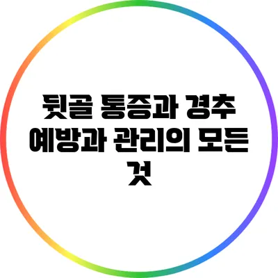 뒷골 통증과 경추: 예방과 관리의 모든 것