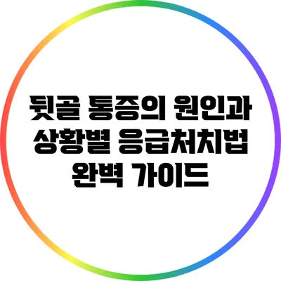 뒷골 통증의 원인과 상황별 응급처치법 완벽 가이드