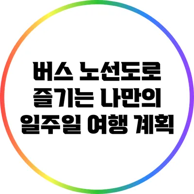 버스 노선도로 즐기는 나만의 일주일 여행 계획