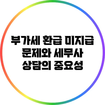 부가세 환급 미지급 문제와 세무사 상담의 중요성