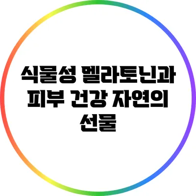 식물성 멜라토닌과 피부 건강: 자연의 선물