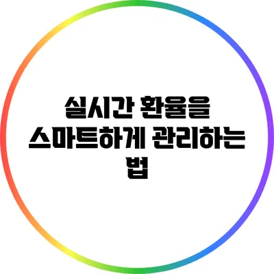 실시간 환율을 스마트하게 관리하는 법