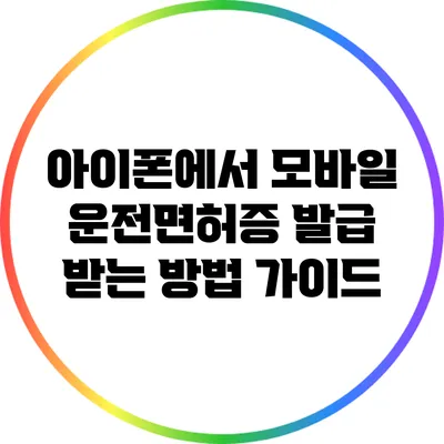 아이폰에서 모바일 운전면허증 발급 받는 방법 가이드