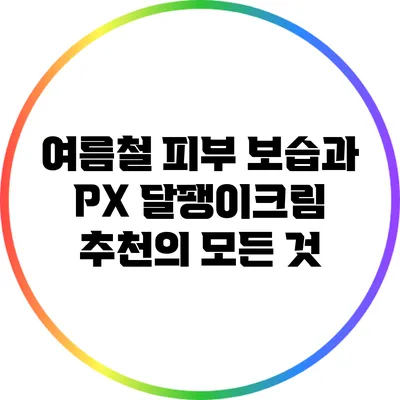 여름철 피부 보습과 PX 달팽이크림 추천의 모든 것