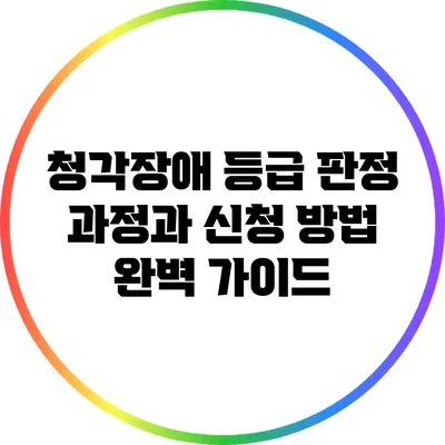 청각장애 등급 판정 과정과 신청 방법 완벽 가이드