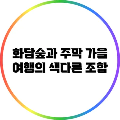 화담숲과 주막: 가을 여행의 색다른 조합