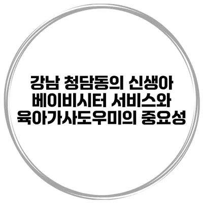 강남 청담동의 신생아 베이비시터 서비스와 육아가사도우미의 중요성