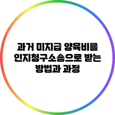 과거 미지급 양육비를 인지청구소송으로 받는 방법과 과정