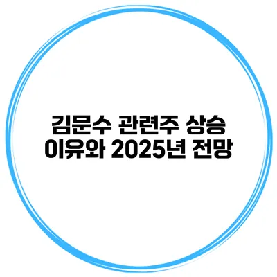 김문수 관련주 상승 이유와 2025년 전망