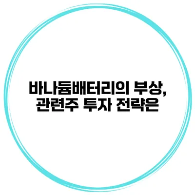 바나듐배터리의 부상, 관련주 투자 전략은?