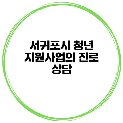 서귀포시 청년 지원사업의 진로 상담
