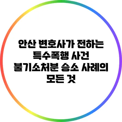 안산 변호사가 전하는 특수폭행 사건 불기소처분 승소 사례의 모든 것