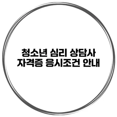 청소년 심리 상담사 자격증 응시조건 안내