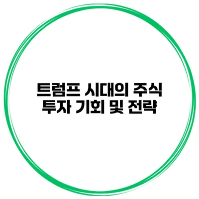 트럼프 시대의 주식 투자 기회 및 전략