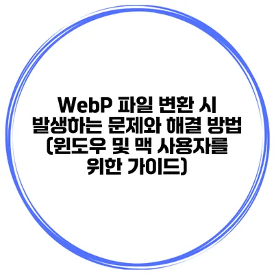WebP 파일 변환 시 발생하는 문제와 해결 방법 (윈도우 및 맥 사용자를 위한 가이드)