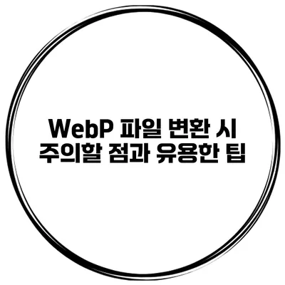 WebP 파일 변환 시 주의할 점과 유용한 팁