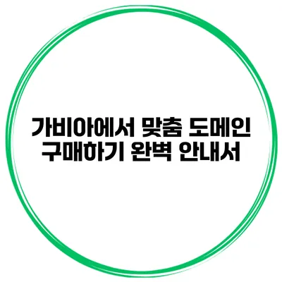 가비아에서 맞춤 도메인 구매하기: 완벽 안내서