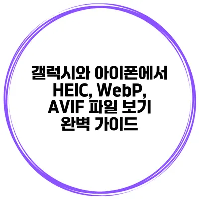 갤럭시와 아이폰에서 HEIC, WebP, AVIF 파일 보기: 완벽 가이드