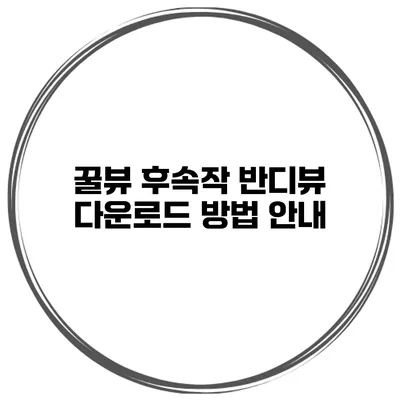 꿀뷰 후속작 반디뷰 다운로드 방법 안내