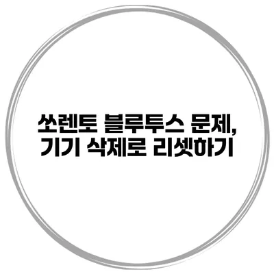 쏘렌토 블루투스 문제, 기기 삭제로 리셋하기